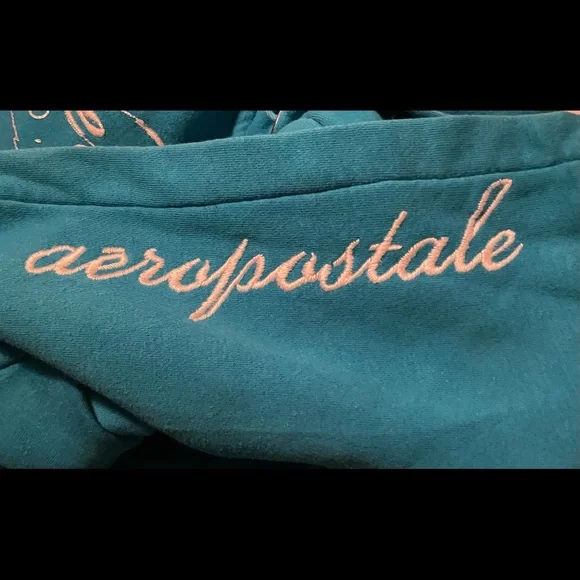 Aeropostale Teal Hoodie Armpit to armpit 21” - Picture 4 of 5
